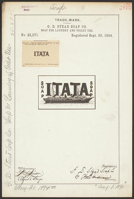 Photo:G. D. Stead Soap Co. for Itata brand Soap for Laundry and Toilet Use