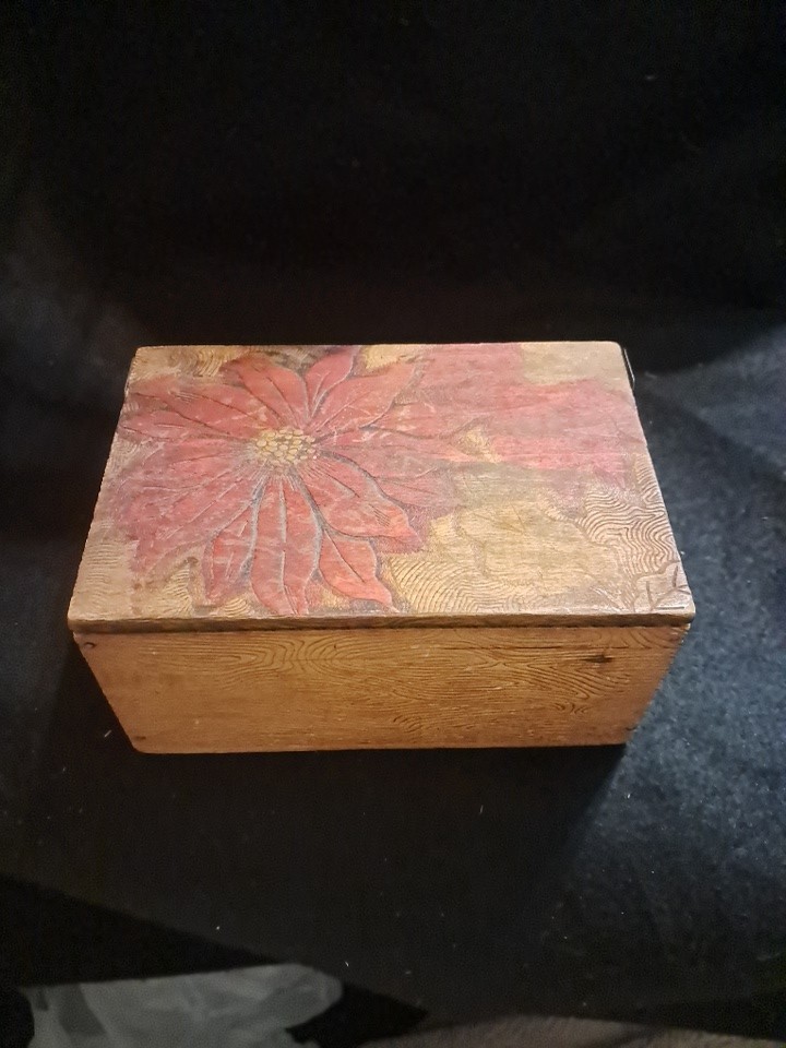 Vintage Pyrography Box 5.75