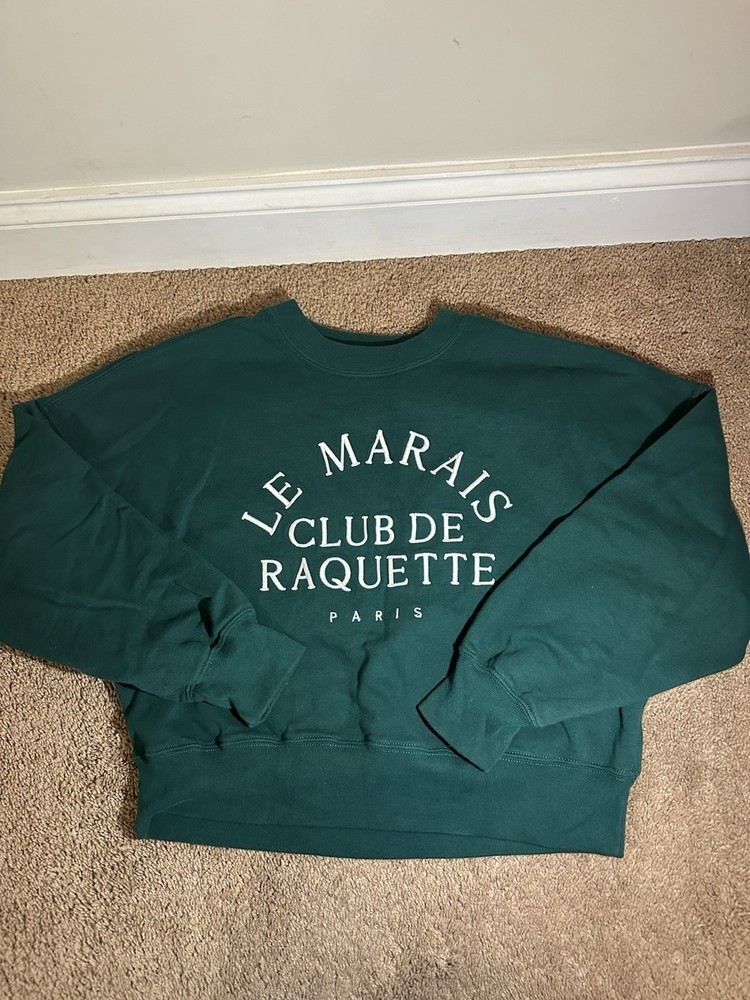 Abercrombie Fitch Women’s Sweatshirt Crew Green Paris Soft A&F Collection Size M