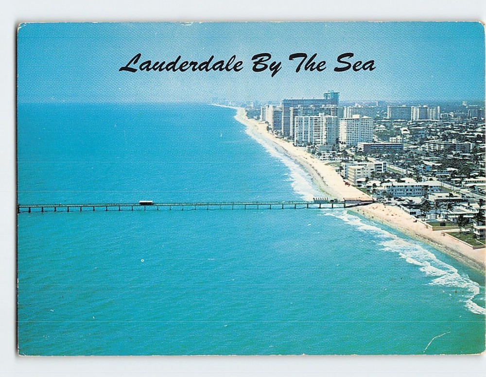 Postcard Aerial View Lauderdale by the Sea Florida USA