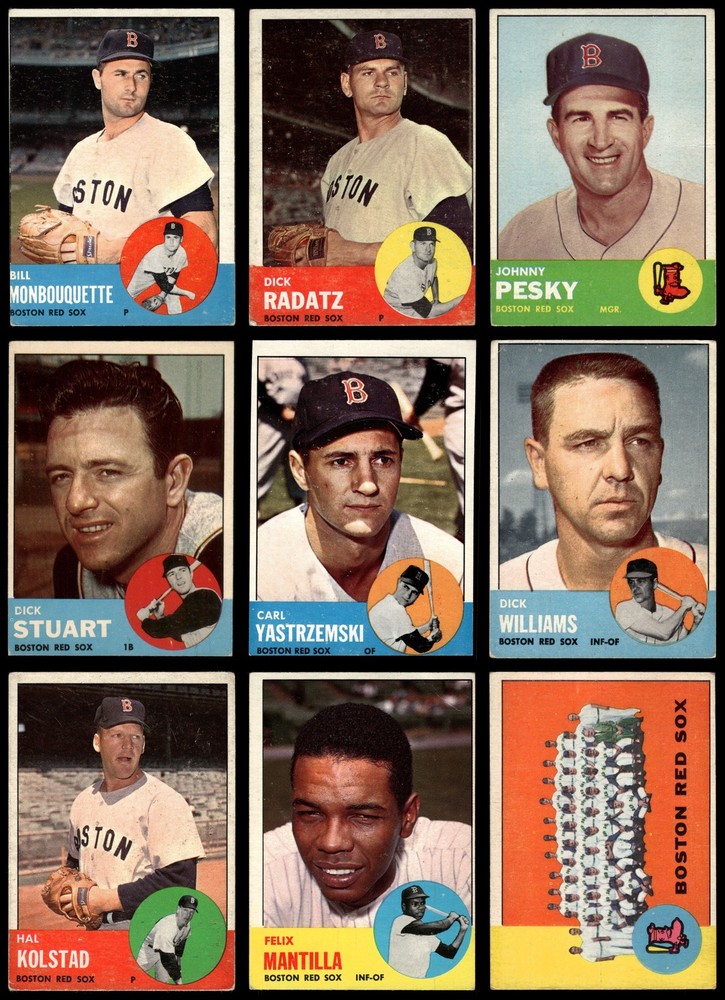 1963 Topps Boston Red Sox Team Set 2.5 - GD+ 7275001