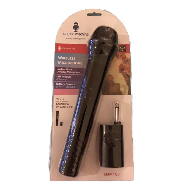 Singing Machine Wireless Microphone SMM-107 Karaoke Black New