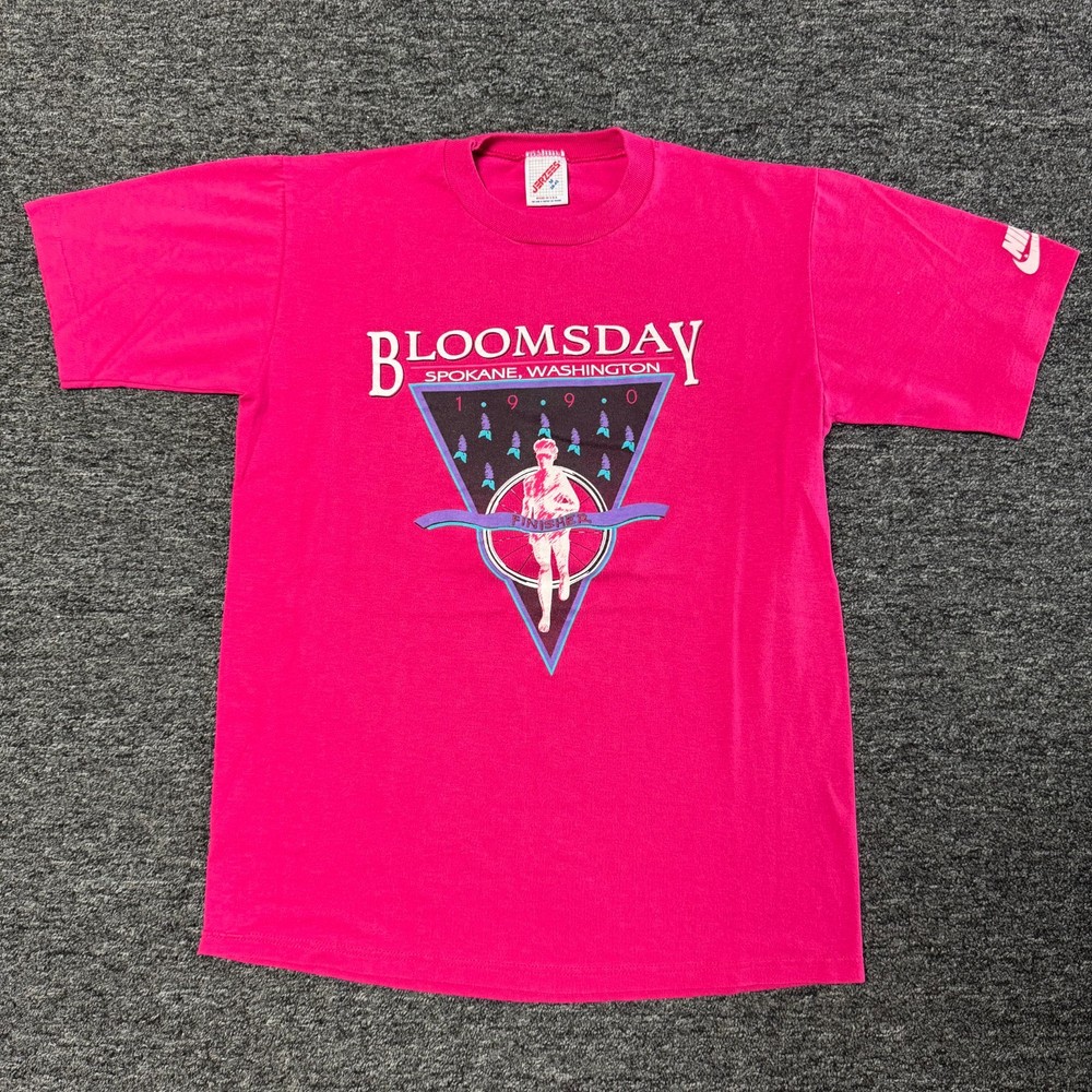 Vintage 90s Bloomsday Marathon Running Nike 1990 T-Shirt Sz M Single Stitch