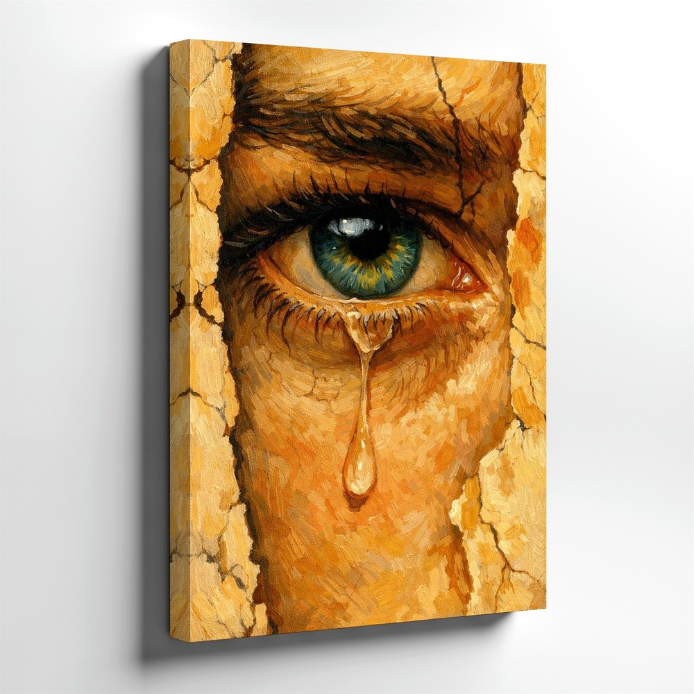 Wall Art Crying Eye Painting Print Abstract Portrait Canvas Home Decor Piece