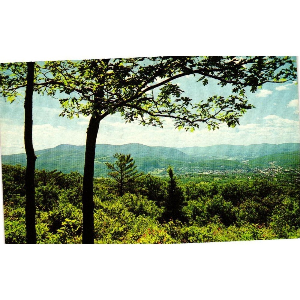Vintage Berkshire Vista North Adams Williamstown MA Mount Greylock Postcard