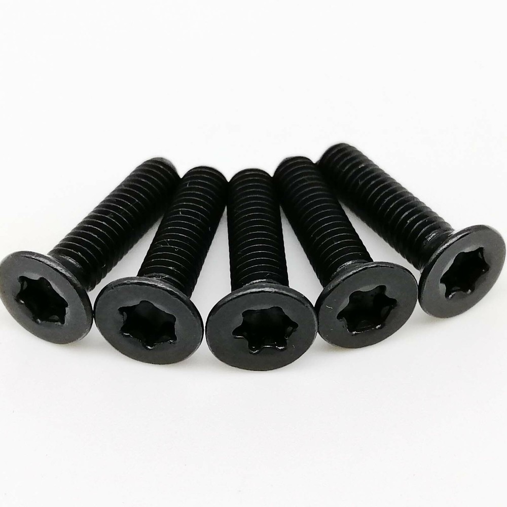 10pcs M4x12mm Black Steel Torx Flat Countersunk Screws