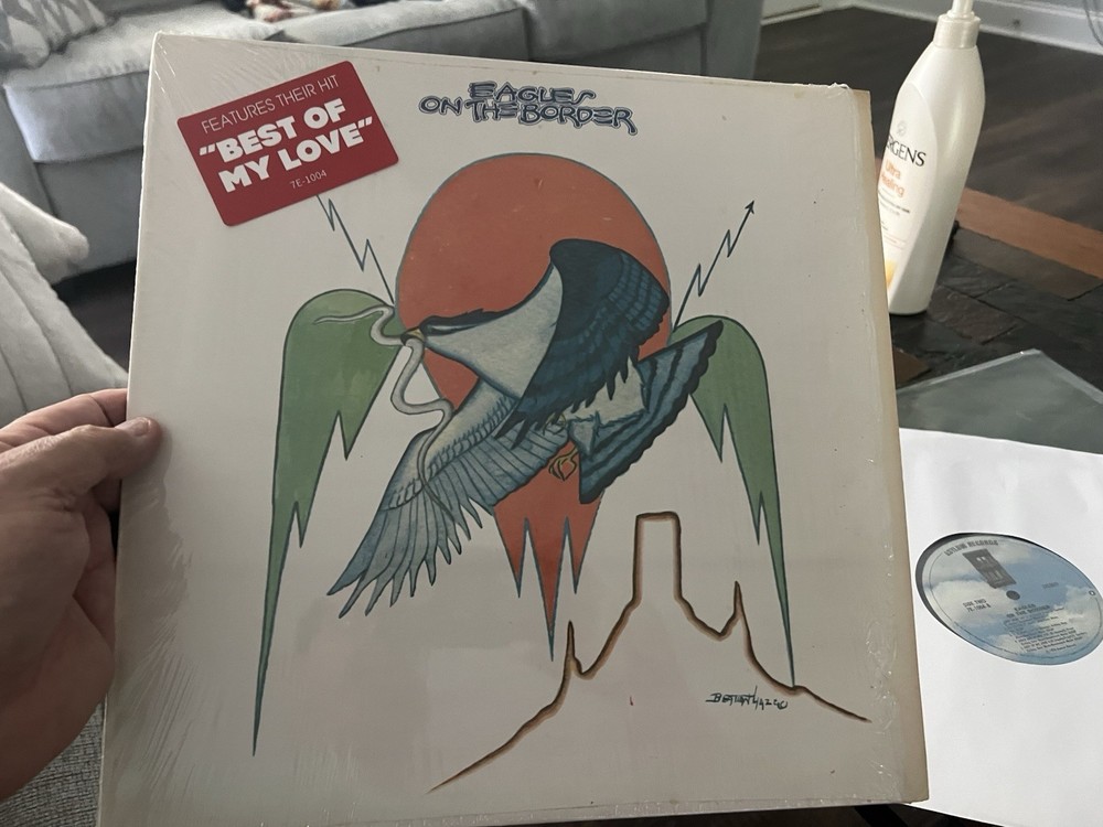 1974 THE EAGLES ON THE BORDER LP ASYLUM #7E-1004 wHYPE & SHRINK VG+/EX