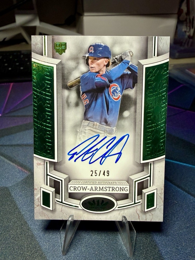 2024 Topps Tier One Pete Crow-Armstrong Rookie Green Foil Auto /49 Cubs RC