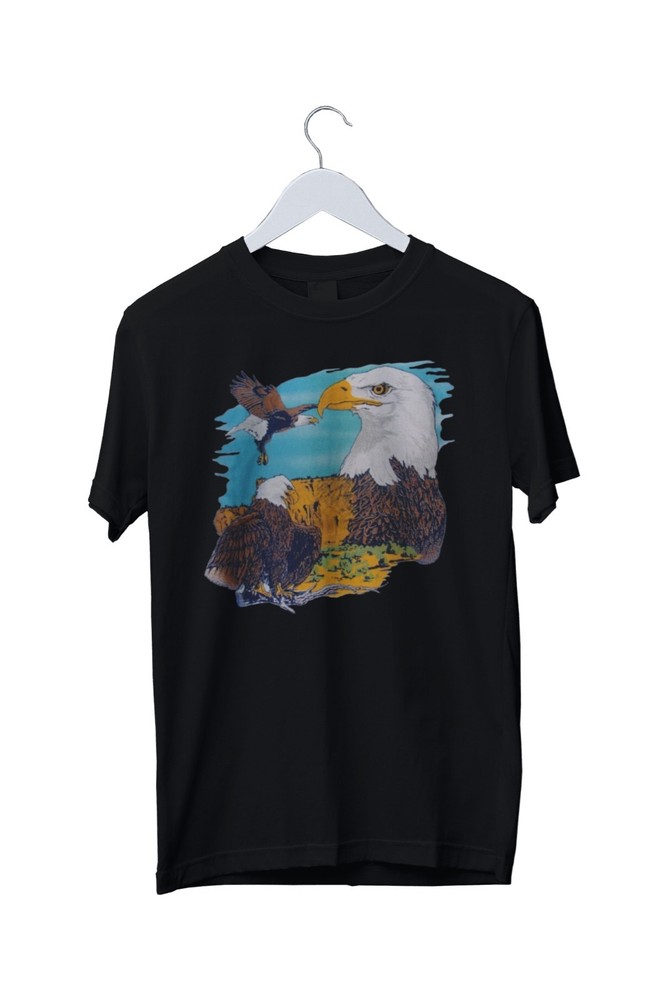 Vintage 80s American Bald Eagle Graphic Unisex T-Shirt Mens S M L XL 2 3 4 XL