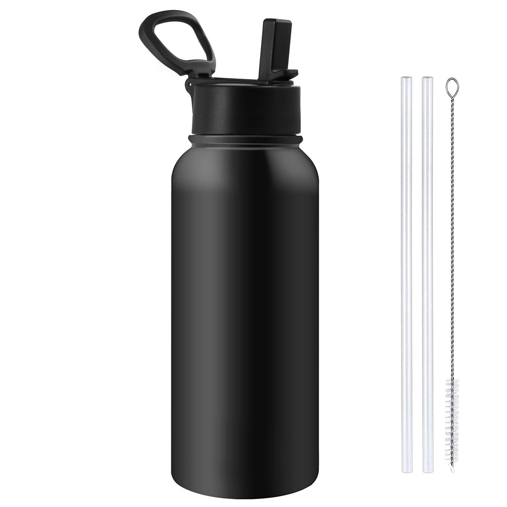 Stainless Steel Vacuum Insulated Water Bottle 32oz Leak proof Keep Hot/Cold BLK