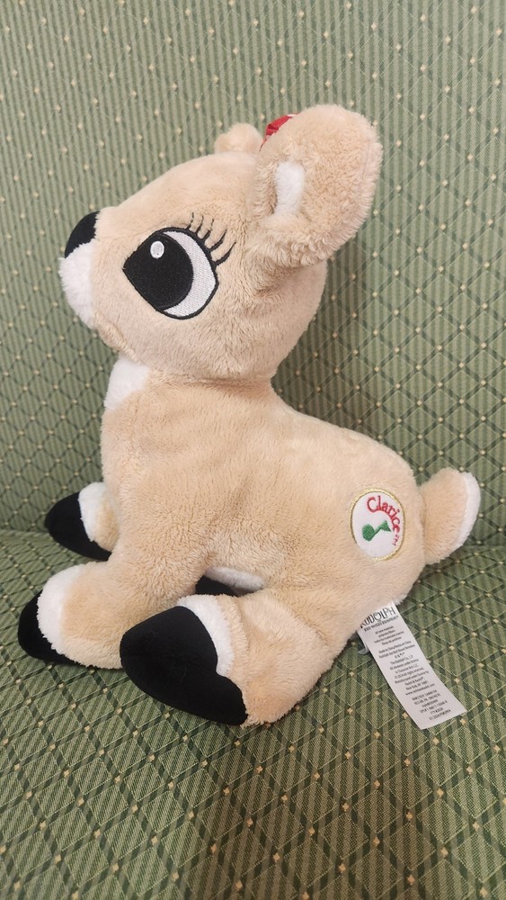 Clarice Rudolph The Red Nosed Reindeer 11” Plush Lights Up Plays Music Works