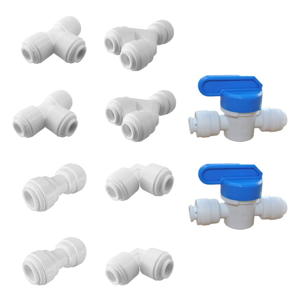 PureSec 3/8 Water Line Fittings 3/8 Push to Connect Fittings for 3/8 OD Tubin...