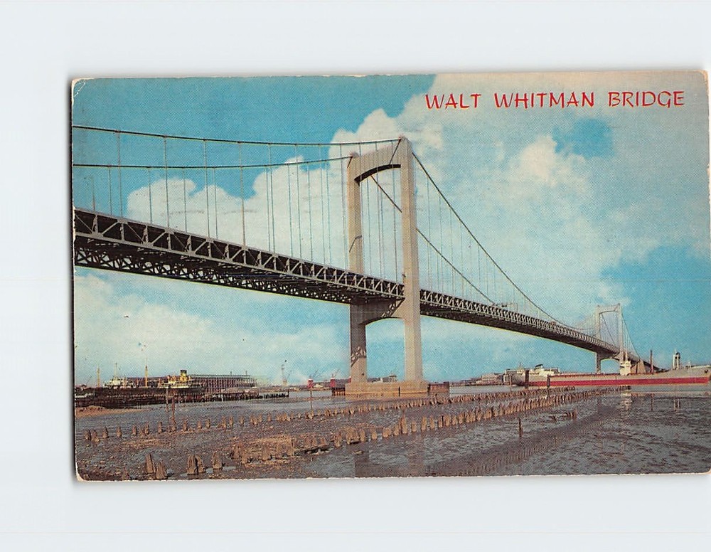 Postcard Walt Whitman Bridge Delaware River USA
