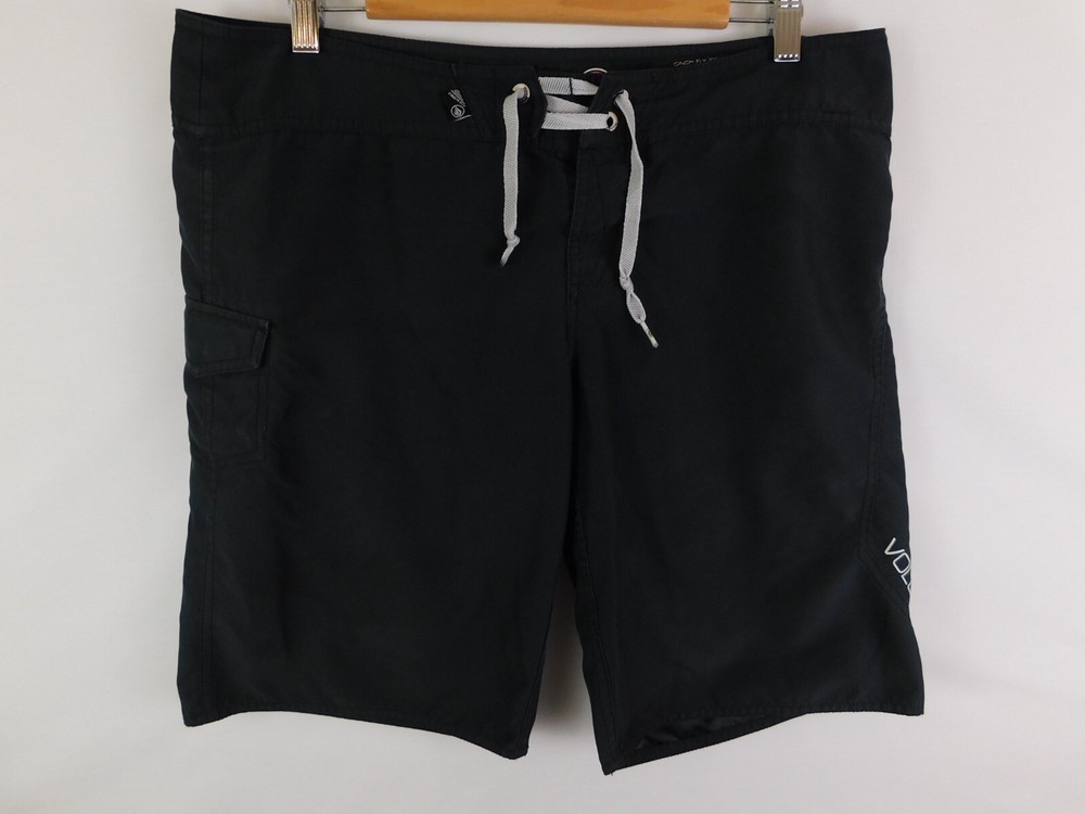 Volcom Board Shorts Mens Size 27 Black Swim Bottoms Trunks Boardshorts