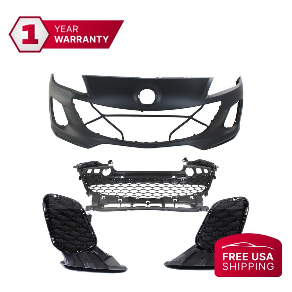 2012-2013 Mazda 3 Front Bumper Grille & Fog Light Covers