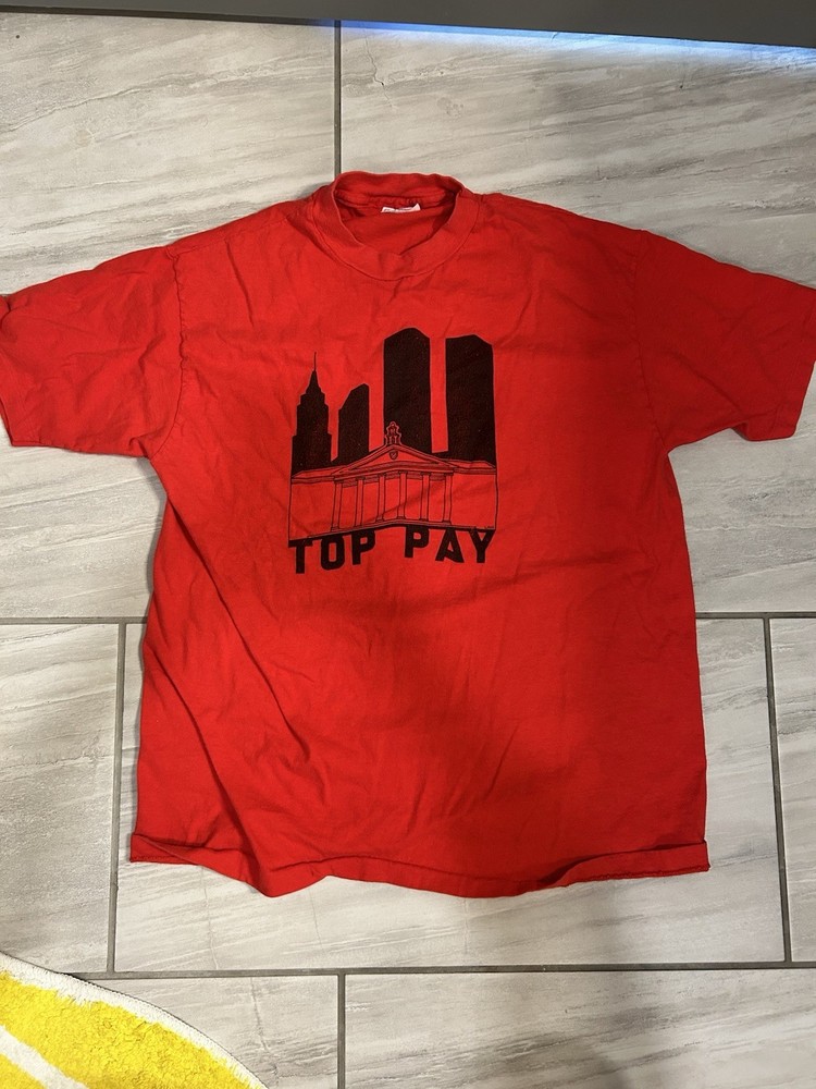 Vintage Single Stitch T-Shirt Boston Skyline Top Pay XL