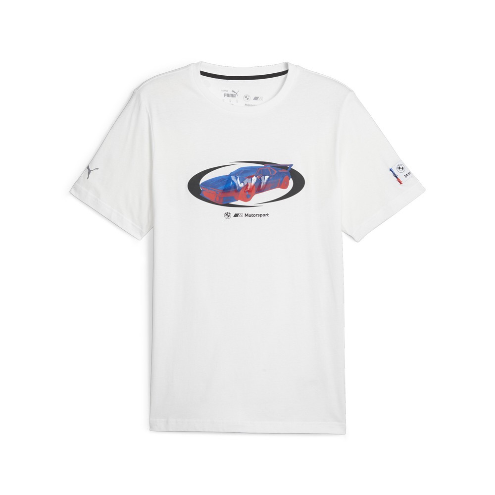 PUMA Bmw M Motorsport Statement Car Graphic Crew Neck Short Sleeve T-Shirt Mens