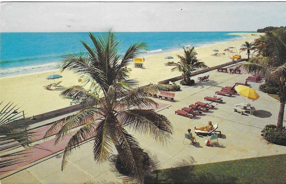 Vintage Florida Chrome Postcard Treasure Island Gulf Mexico Thunderbird Motel