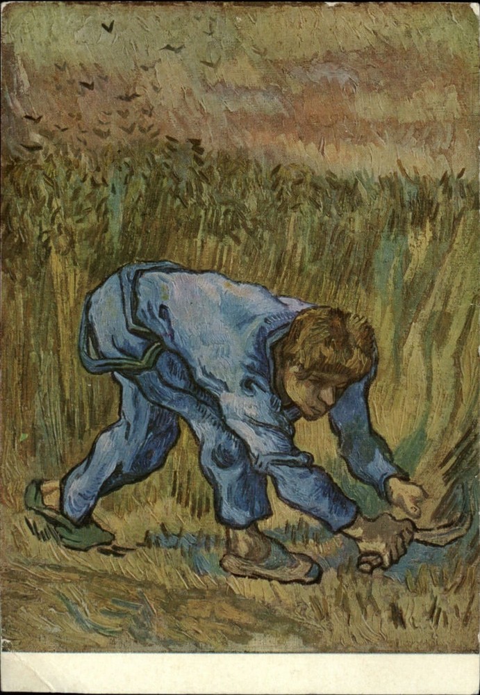 Netherlands Amsterdam The Reaper by Vincent Van Gogh ~ art postcard sku543