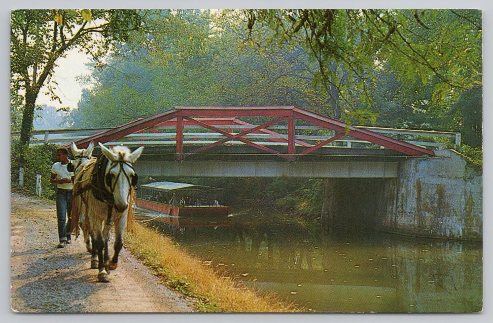 Barge Ride on Delaware Canal Hew Hope Bucks County Pennsylvania PA Postcard