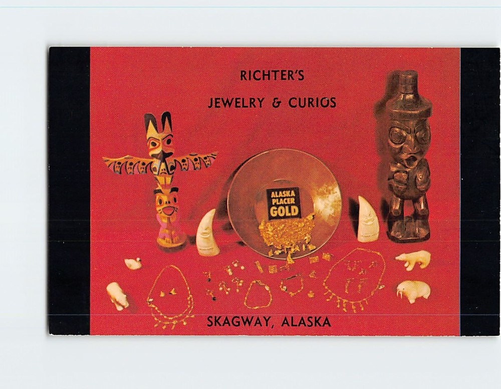 Postcard Richter's Jewelry & Curios Skagway Alaska USA