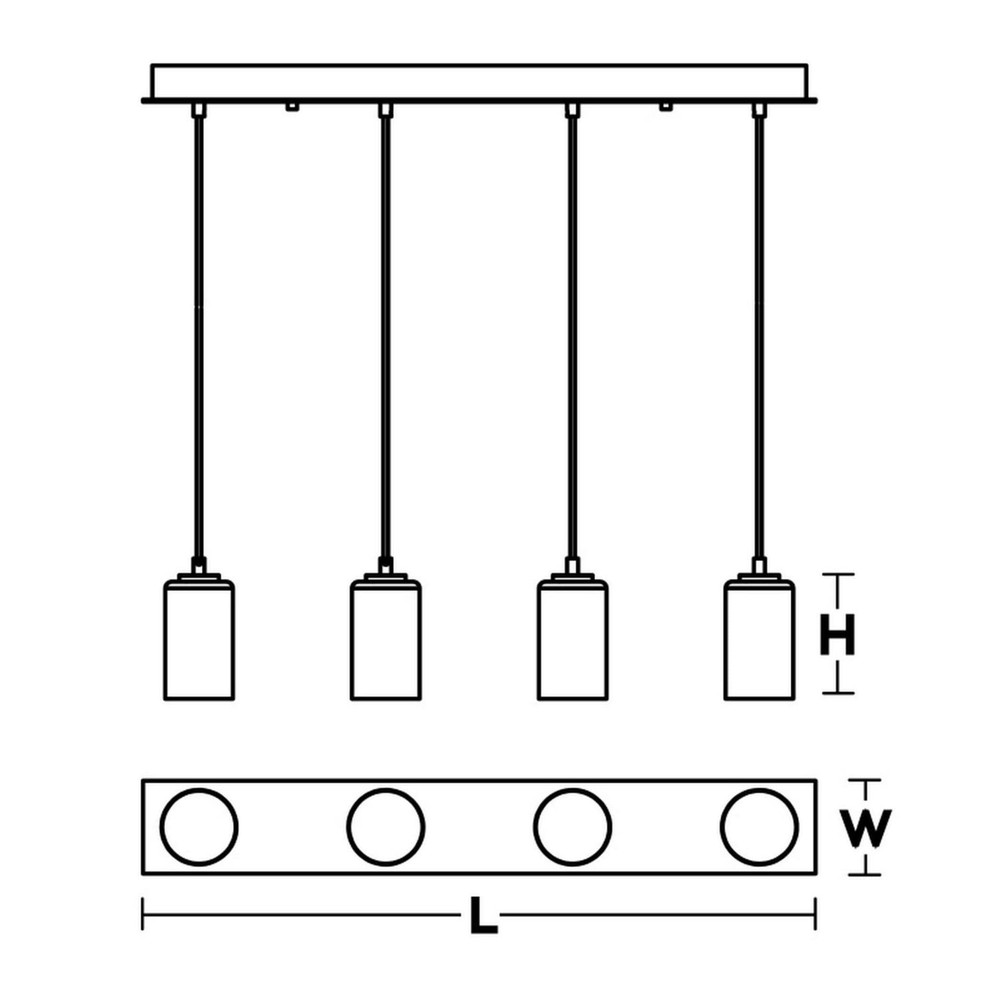 Leo 4 Light Linear Pendant Black