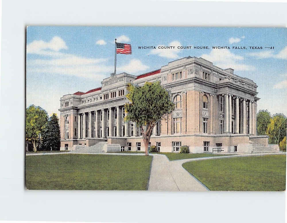 Postcard Wichita County Court House Wichita Falls Texas USA