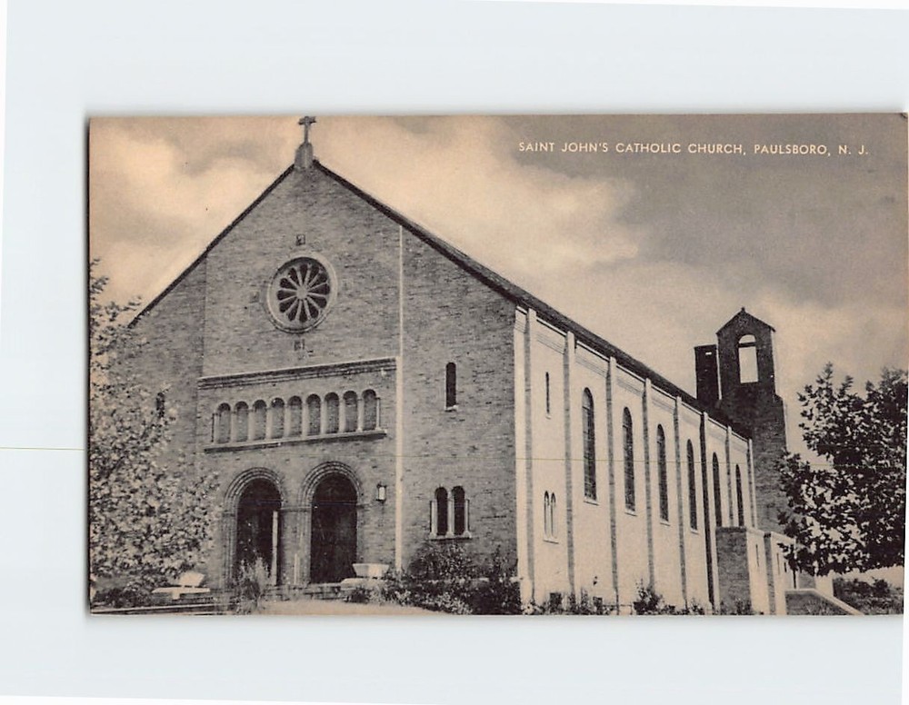 Postcard Saint John's Catholic Church Paulsboro NJ