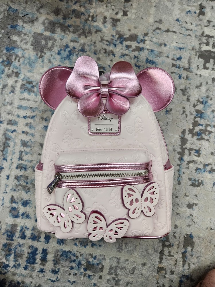 Loungefly Disney Minnie Mouse Pink Butterfly Mini Backpack
