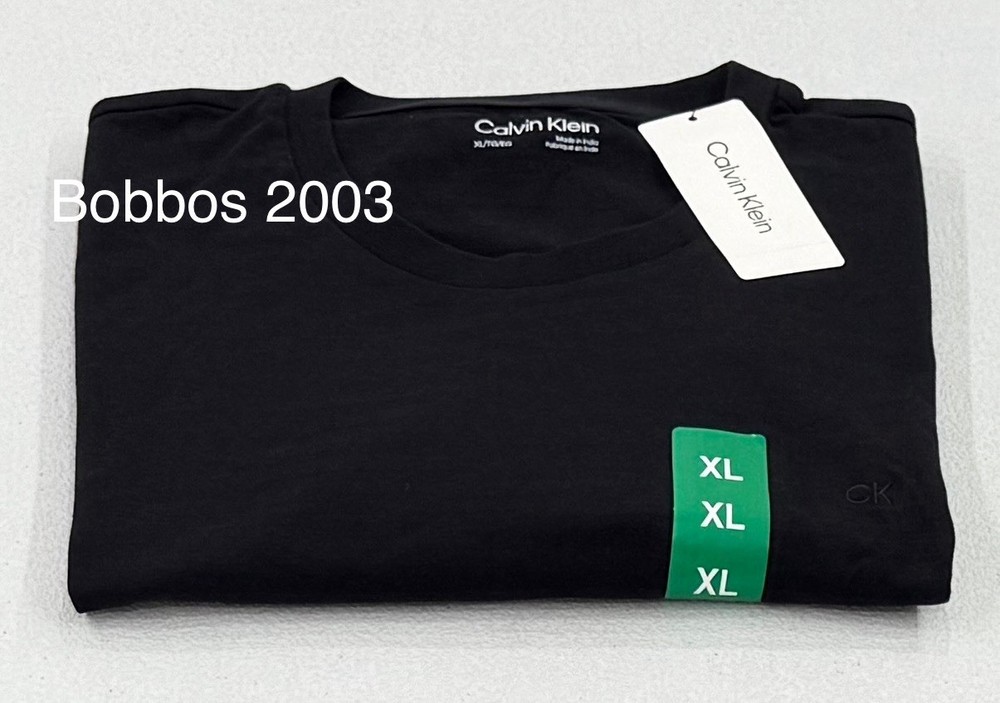 Calvin Klein Men's Cotton Crewneck Short Sleeve T-Shirt, Black Beauty, XL