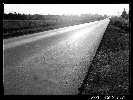 Photo:Rural Highway Road 1930s Black and White Landscape Print