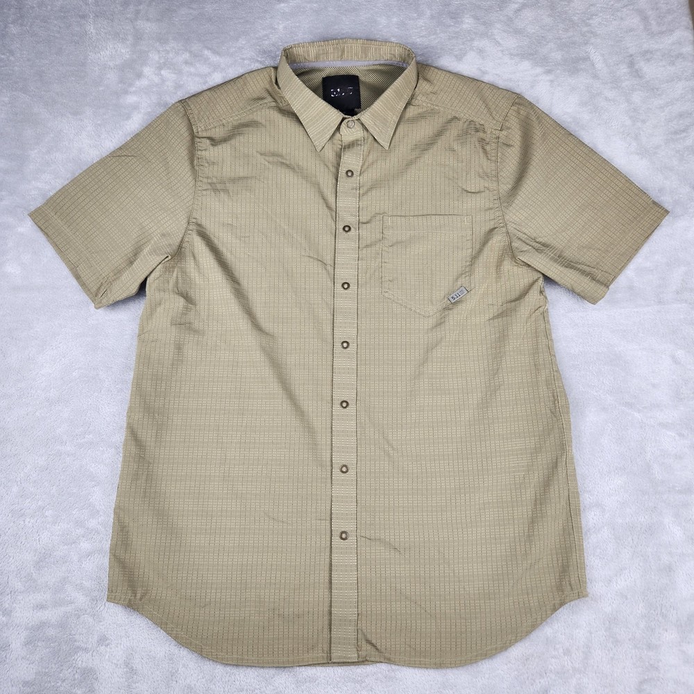 5.11 Tactical Mens Shirt Aerial Short Sleeve Beige Size M Medium