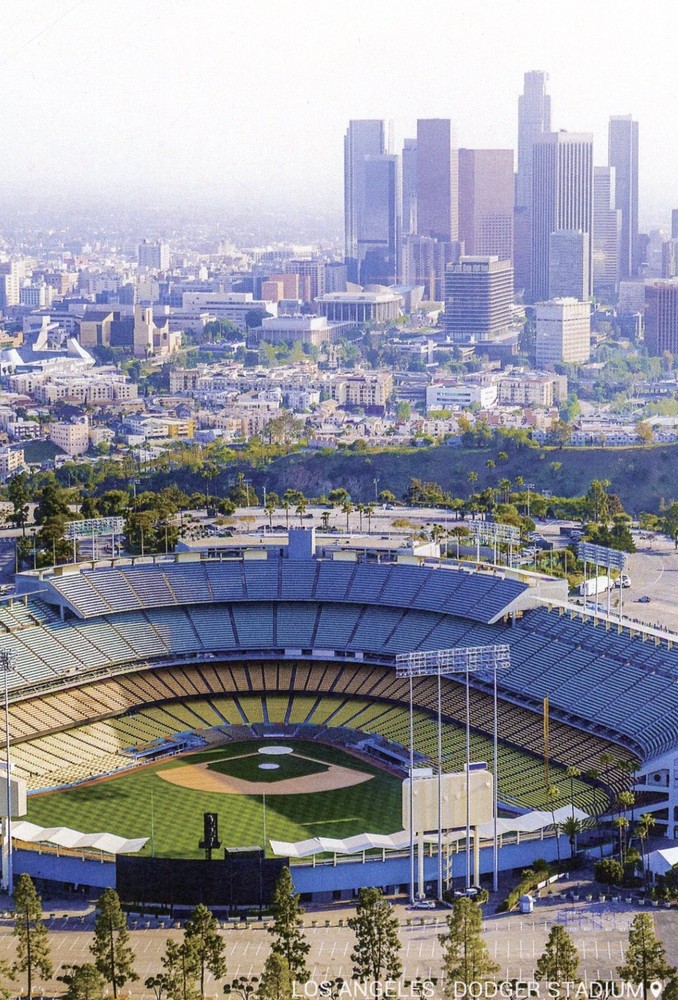 Dodger Stadium & City Skyline, Los Angeles, California --New POSTCARD