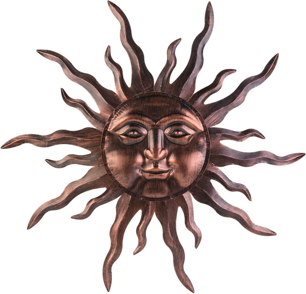 Large Metal Sun Wall Art Decor- 30 Inches Sun Wall Hanging Decoration for Indoor