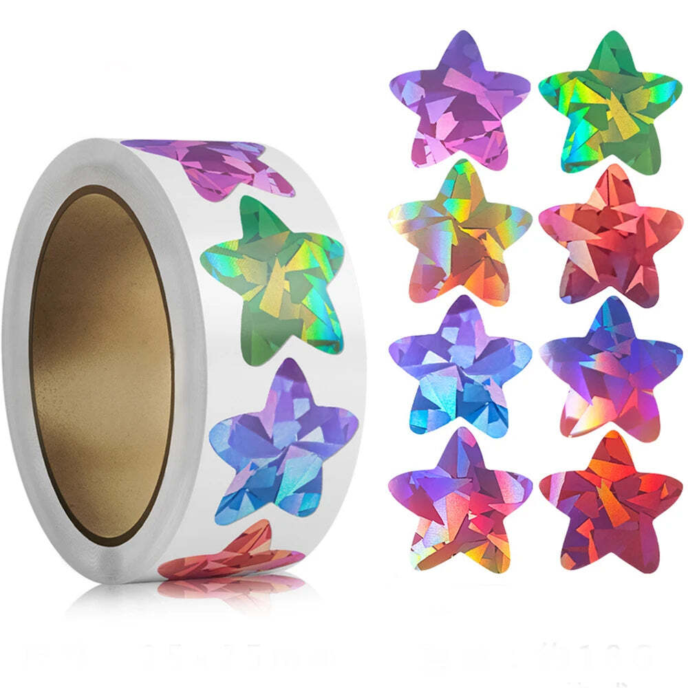 100-500pcs Color Holographic Star Stickers Birthday Wedding Gift Party Decor Sea