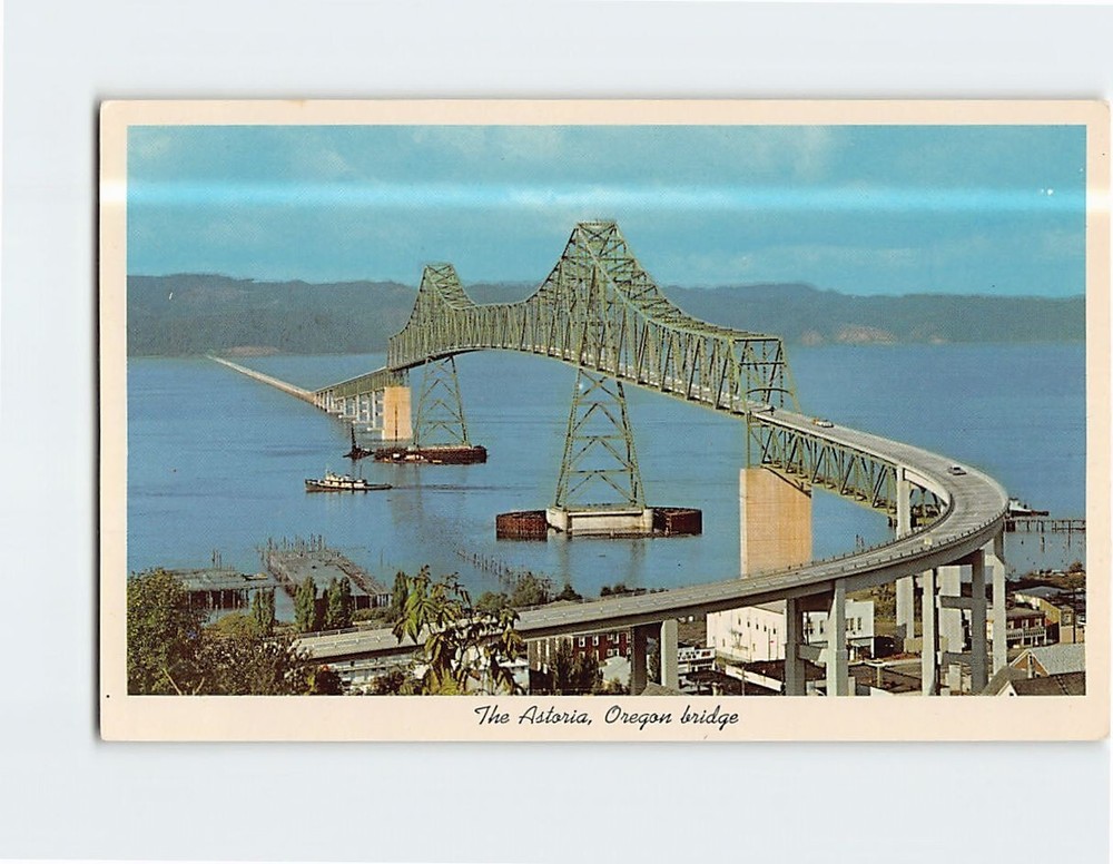 Postcard Scenic View of Columbia River The Astoria Oregon Bridge Oregon USA