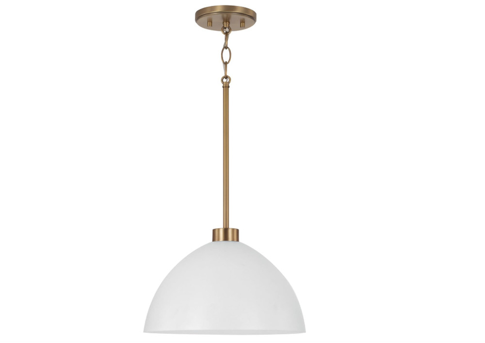 HomePlace Lighting 352011AW Modern Matte White & Gold Metal Cone Pendant Light