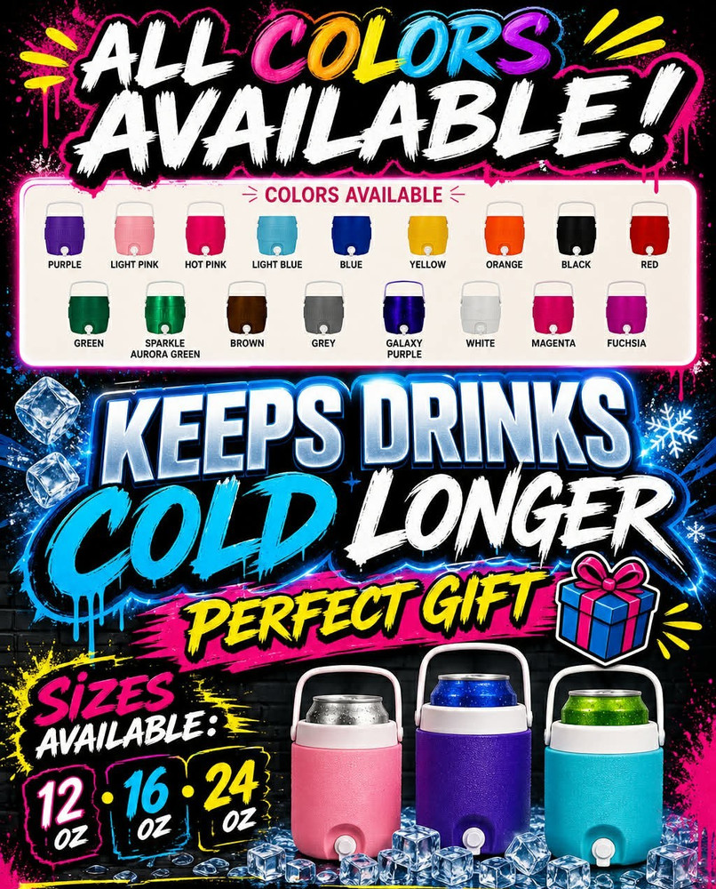 Viral 3D Printed Can Cooler Koozie – Custom Colors – Drink Holder  12oz