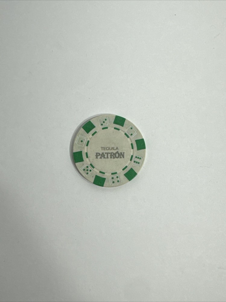 Tequila Patron Green & White Poker Chip