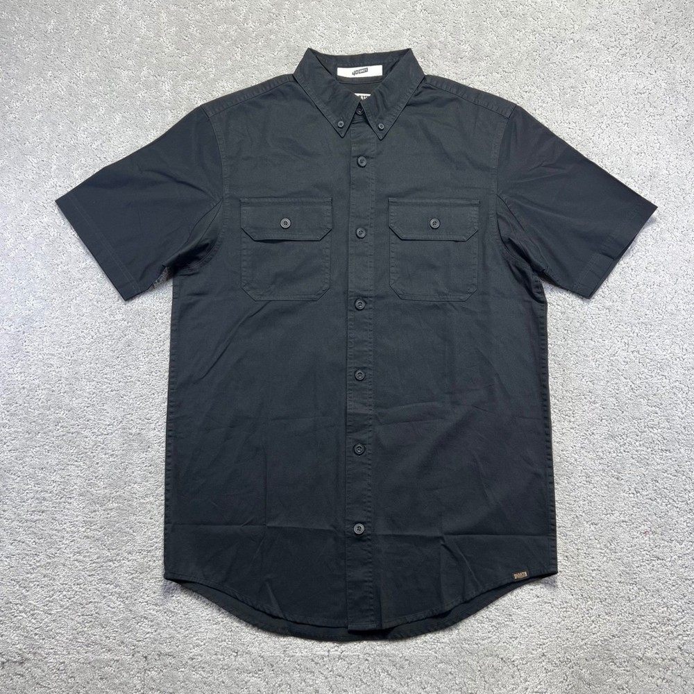 Duluth Trading Co Shirt Mens Small Black 40 Grit Short Sleeve Standard Fit Work
