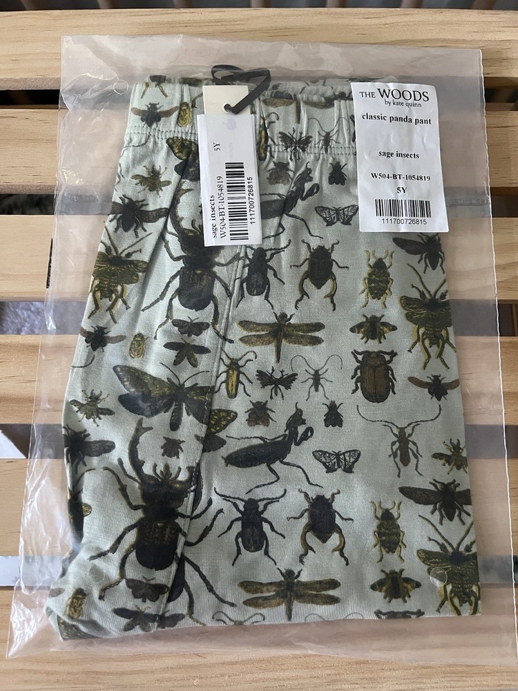 *NIB* Kate Quinn 5Y Modal Classic Panda Pant In Sage Insects The Woods Bugs