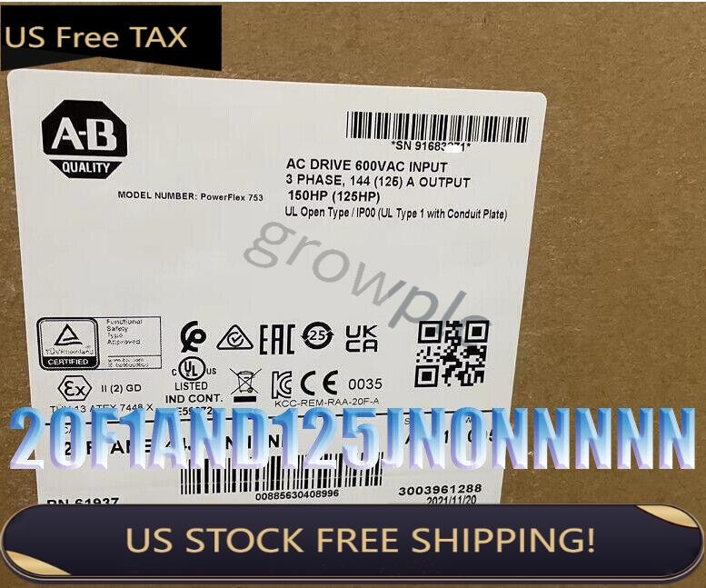 Allen-Bradley 20F1AND125JN0NNNNN PowerFlex Air Cooled 753 AC Drive