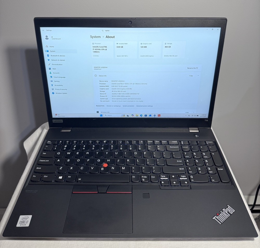 LENOVO ThinkPad T15 Gen1 i7 15.6