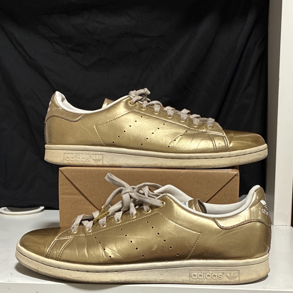 adidas Stan Smith Gold Metallic Men's Leather Sneakers US 11 FV4298