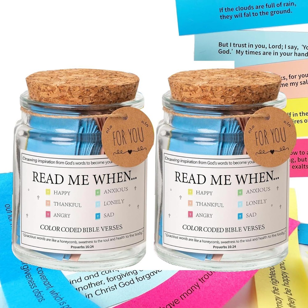 Christian Gifts for Women,Bible Verse a Jar,2PCS Read Me When Bible color3