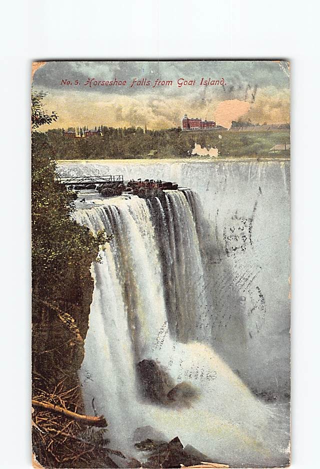 Postcard Horseshoe Falls from Goat Island Niagara Falls Ontario Canada