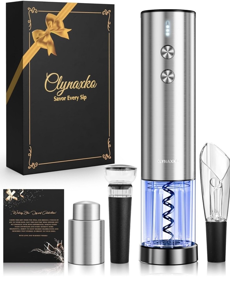 Electric Wine Opener Set - Premium Wine Gifts with Wine Opener, Foil Cutter, ...
