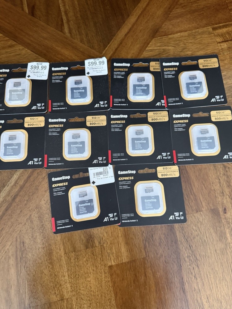 Lot of 10 Nintendo Switch 2 GameStop 512GB Express Micro SD Card