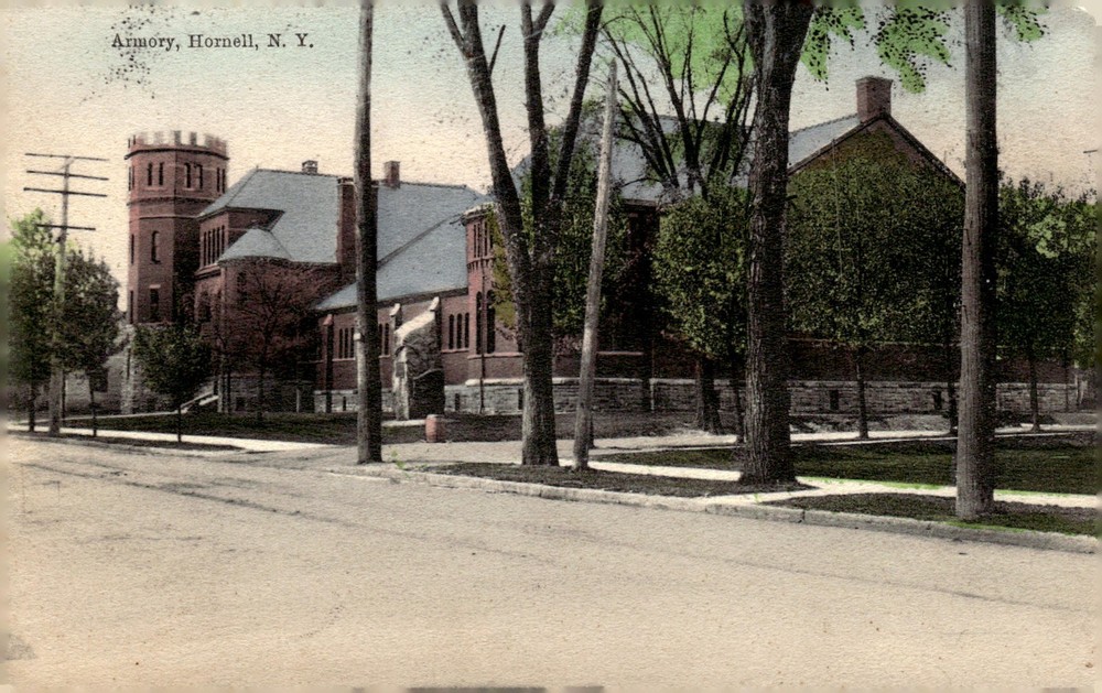C1910 Armory Hornell New York NY J.W. Burnham Made in Germany Litho Postcard