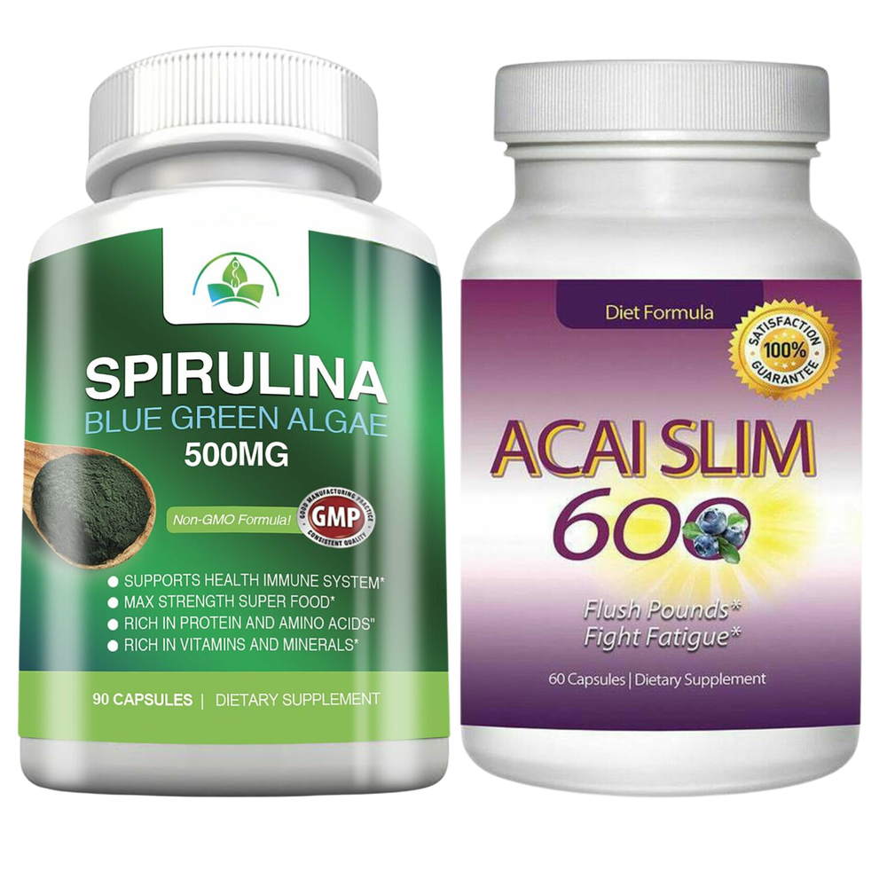 100% Spirulina Super Food Healthy Immune Acai Slim Berry Weight Loss Supplement-image